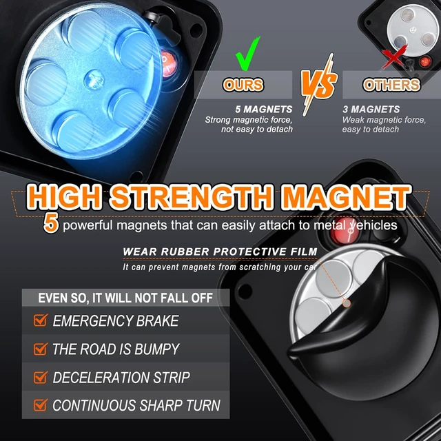 Alt view image 5 of 7 - 2PCS Magnetic Red Strobe Lights, Emergency Strobe Hazard Lights