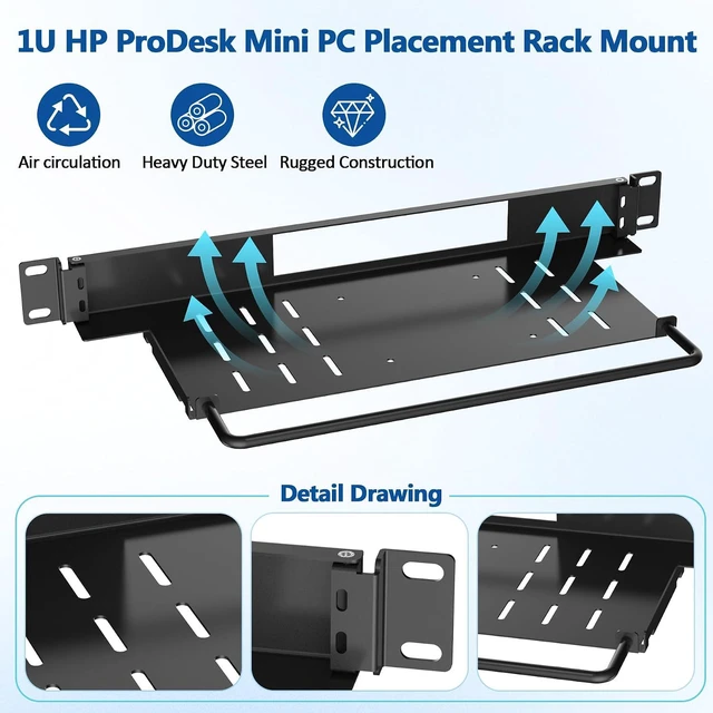 Alt view image 2 of 6 - 1U Rack Mount for HP ProDesk Mini PC, HP EliteDesk Mini Business Desktop