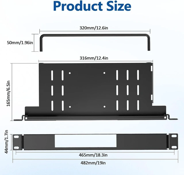 Alt view image 3 of 6 - 1U Rack Mount for HP ProDesk Mini PC, HP EliteDesk Mini Business Desktop