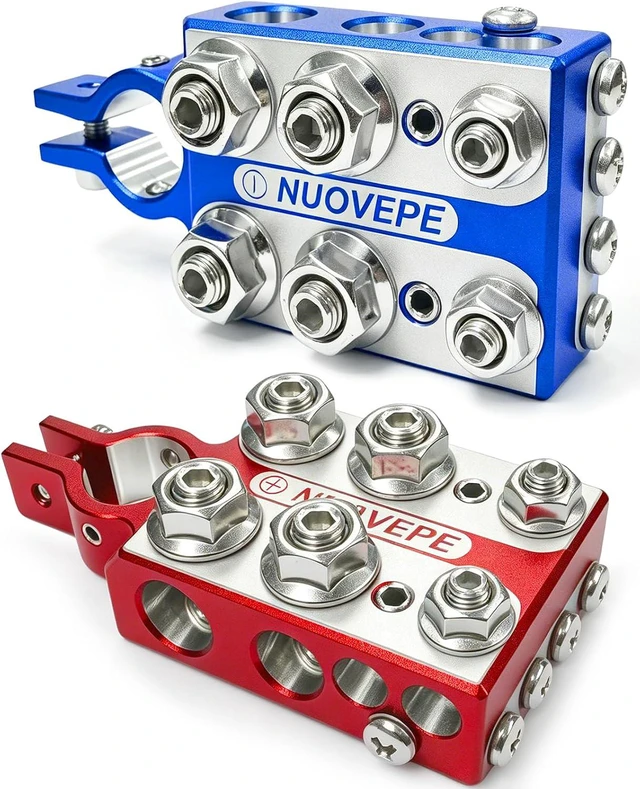 Main image of 20-Way Car Battery Terminal Connectors, 8 Ports + M8/M6/M4 Studs