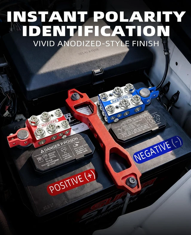Alt view image 3 of 7 - 20-Way Car Battery Terminal Connectors, 8 Ports + M8/M6/M4 Studs