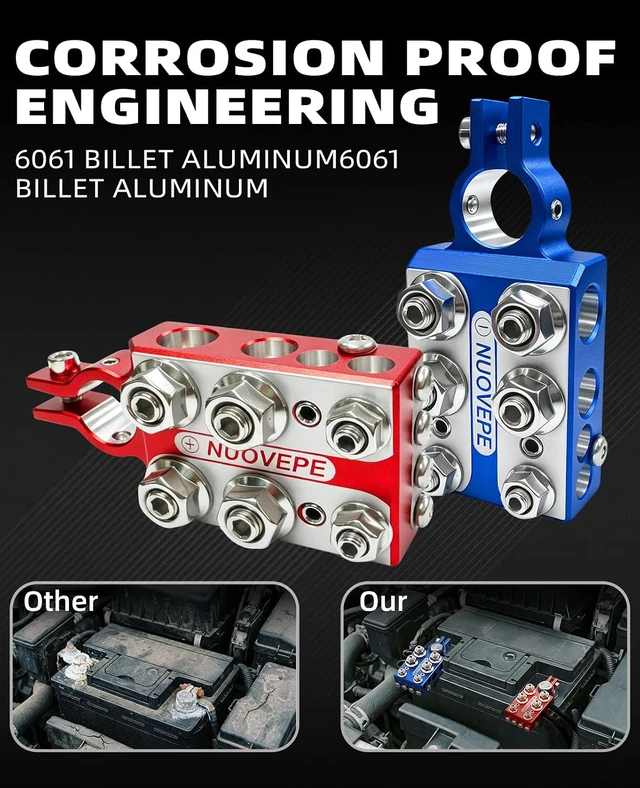 Alt view image 6 of 7 - 20-Way Car Battery Terminal Connectors, 8 Ports + M8/M6/M4 Studs