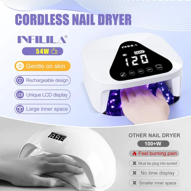 Alt view image 3 of 7 - Professional UV/LED Nail Lamp, 54W UV Light for Gel Nails