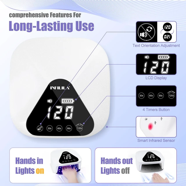Alt view image 6 of 7 - Professional UV/LED Nail Lamp, 54W UV Light for Gel Nails
