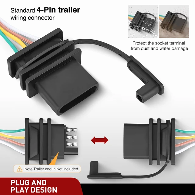 Alt view image 4 of 7 - 4 Pin Trailer Wiring Harness Kit 56429 Simple Fit Hitch
