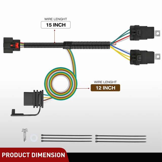 Alt view image 7 of 7 - 4 Pin Trailer Wiring Harness Kit 56429 Simple Fit Hitch