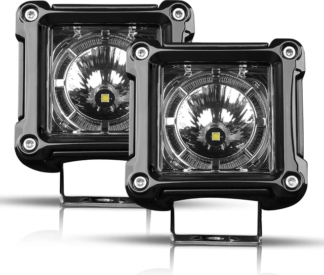 Main image of LED Cubes, Rigidhorse 3 Inch LED Pods Light 2PCS 100W Square Driving Lights SpotBeam Off Road Work Lights Fog Lights Truck Bumper Light for ATV UTV Motorcycle Pickup Boat