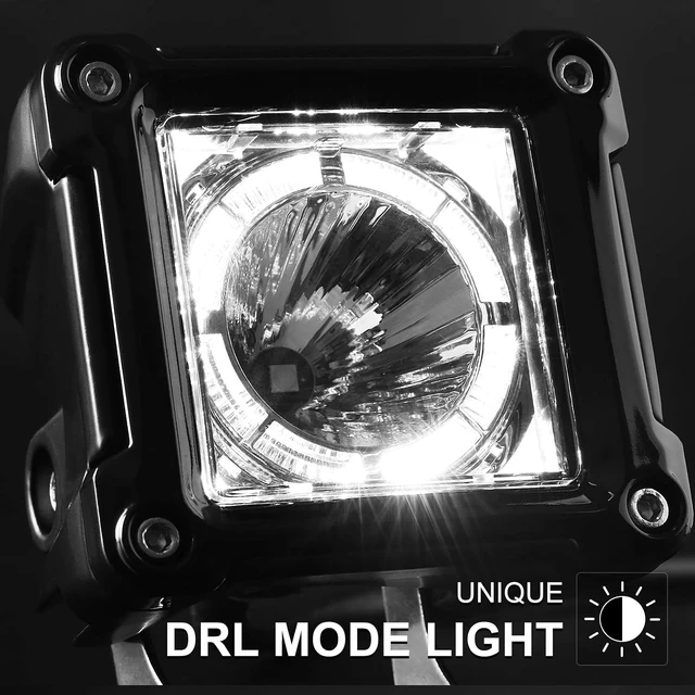 Alt view image 3 of 7 - LED Cubes, Rigidhorse 3 Inch LED Pods Light 2PCS 100W Square Driving Lights SpotBeam Off Road Work Lights Fog Lights Truck Bumper Light for ATV UTV Motorcycle Pickup Boat