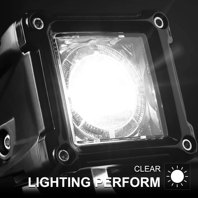 Alt view image 4 of 7 - LED Cubes, Rigidhorse 3 Inch LED Pods Light 2PCS 100W Square Driving Lights SpotBeam Off Road Work Lights Fog Lights Truck Bumper Light for ATV UTV Motorcycle Pickup Boat