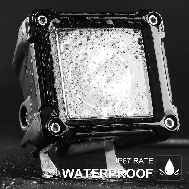 Alt view image 7 of 7 - LED Cubes, Rigidhorse 3 Inch LED Pods Light 2PCS 100W Square Driving Lights SpotBeam Off Road Work Lights Fog Lights Truck Bumper Light for ATV UTV Motorcycle Pickup Boat