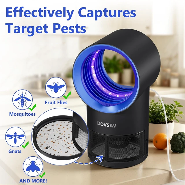 Alt view image 4 of 7 - Fruit Fly Traps for Indoors, Blue Gnat Trap Indoor with Suction & Timer