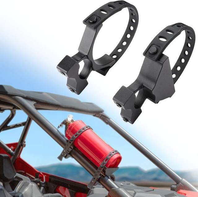 Main image of UTV Fire Extinguisher Holder, Adjustable Quick Release Roll Bar Fire Extinguisher Mount Compatible with Polaris RZR Can Am X3 Compatible with Kawasaki Teryx