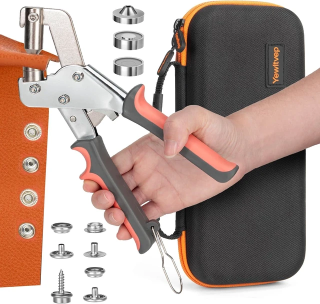 Main image of Heavy Duty Snap Fastener Tool with Case, Button Snap Replacement Kit Snap Tool with 560PCS Metal Snaps Buttons for Fastening/Boat Cover/Tarps/Canvas/DIY/Leather/Sewing/Repair/Fabric