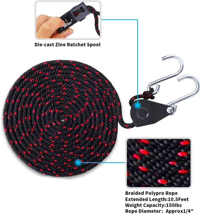 Alt view image 5 of 7 - Mind and Action Kayak Tie Down Straps,Quick Hood Loops Trunk Anchor,Canoe Transport Accessories Secure Vehicle Lashing Point (2 Straps+2 Loops+2 Hooks)