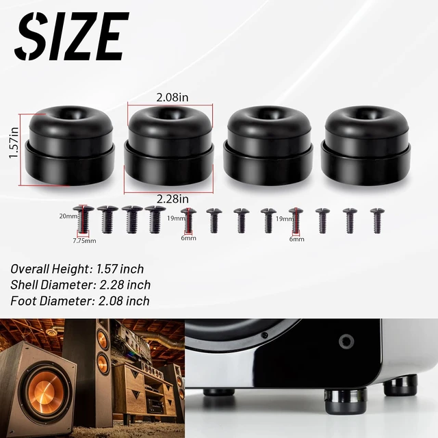 Alt view image 3 of 7 - 4 Pcs Subwoofer Isolation Pads/System with Mount Screws