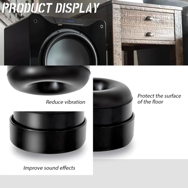 Alt view image 6 of 7 - 4 Pcs Subwoofer Isolation Pads/System with Mount Screws
