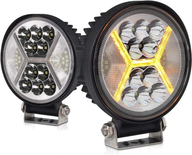Alt view image 7 of 7 - 2PCS Round LED Pods Driving Lights Bar with Amber DRL Light - 117W 12000LM Flood Spot Combo Beam Working Light Pod Off Road for Trucks,SUV,Hunters,Jeep,Boat etc