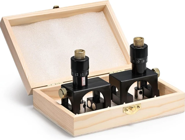 Alt view image 2 of 7 - 2PCS Planer Blade Setter, Adjustable Magnetic Planer Blade Setting Jig, Planer Blade Level Jig Gauge Setter Tool with Gauge & Storage Case for Woodworking Wood Jointer