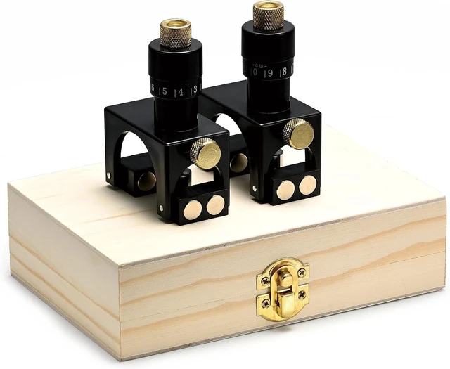 Alt view image 5 of 7 - 2PCS Planer Blade Setter, Adjustable Magnetic Planer Blade Setting Jig, Planer Blade Level Jig Gauge Setter Tool with Gauge & Storage Case for Woodworking Wood Jointer