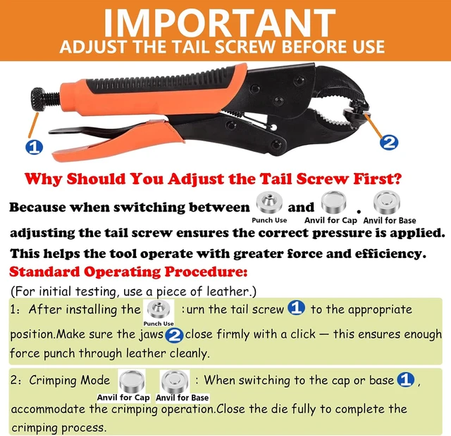Alt view image 2 of 7 - Heavy Duty Snap Fastener Tool 100 PCS 15mm Snap Button kit with Pliers for Metal Snaps Snap Repair Kit, Repairing Boat Covers, Canvas, Fabric, Tarps