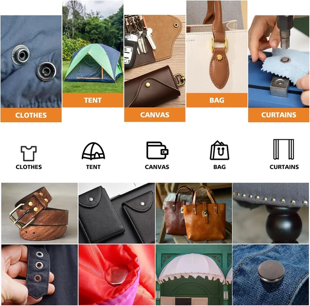 Alt view image 7 of 7 - Heavy Duty Snap Fastener Tool 100 PCS 15mm Snap Button kit with Pliers for Metal Snaps Snap Repair Kit, Repairing Boat Covers, Canvas, Fabric, Tarps