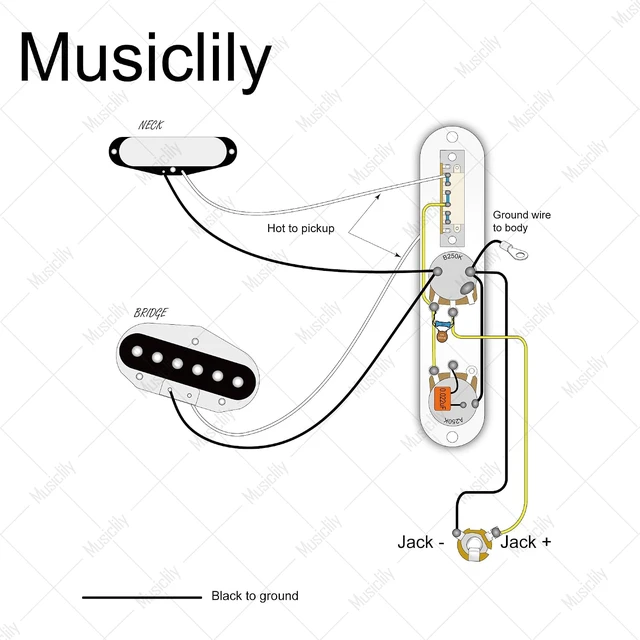 Alt view image 3 of 7 - Pro Loaded Control Plate Guitar Pre-Wired 3-Way Blade Switch with Wiring Harness 250K Potentiometers for Import Style Tele Electric Guitar, Chrome