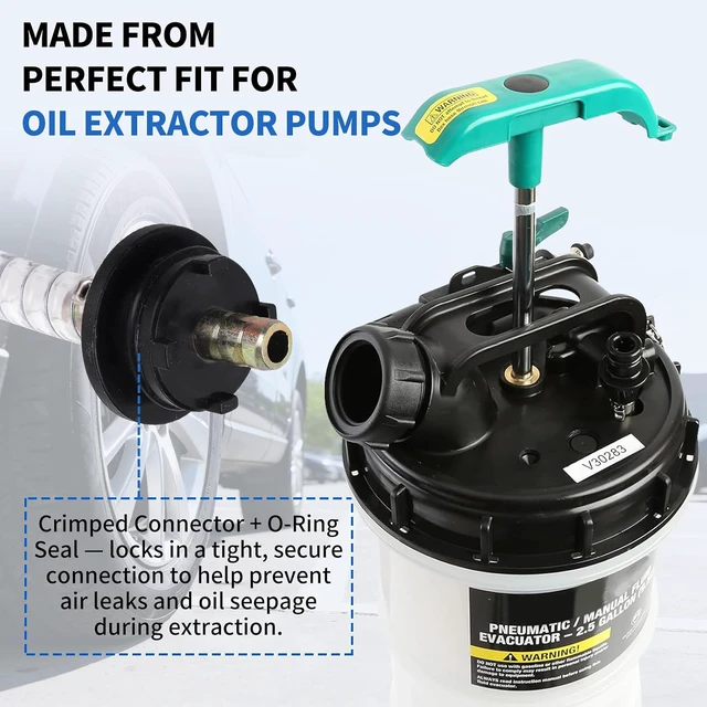 Alt view image 3 of 6 - 5-Piece Fluid Extractor Hose Kit, Pneumatic/Manual, 59 in Steel-Wire PVC