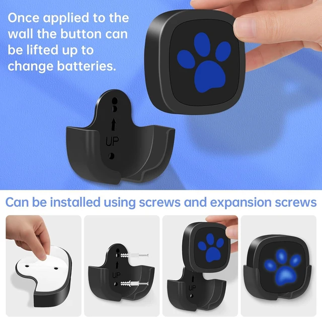 Alt view image 3 of 7 - Dog Door Bell for Potty Training, Wireless Dog Doorbell Ring to Go Outside, IP65 Waterproof Touch Buttons, 50 Melodies & 1000 Feet Range