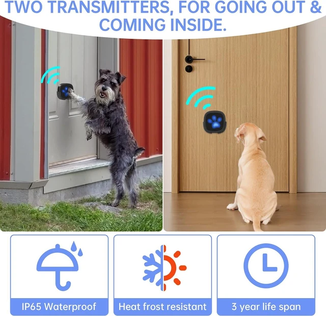 Alt view image 5 of 7 - Dog Door Bell for Potty Training, Wireless Dog Doorbell Ring to Go Outside, IP65 Waterproof Touch Buttons, 50 Melodies & 1000 Feet Range