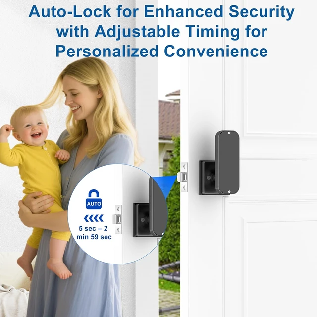 Alt view image 5 of 7 - Smart Fingerprint Door Lock, 5-in-1 Fingerprint Door Knob, Black