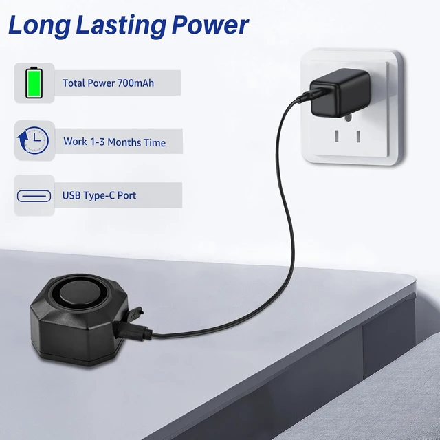 Alt view image 5 of 6 - 110dB Bike Alarm with Seatpost Bracket, USB-C Recharge with Remote