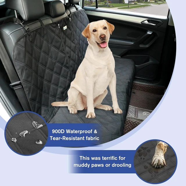Alt view image 2 of 7 - Back Seat Cover for Large SUVs Rear Split Bench - Heavy-Duty 900D Waterproof Non-Slip Car Seat Protector for Messy Kids & Drooling Dogs, Easy Clean(Black)