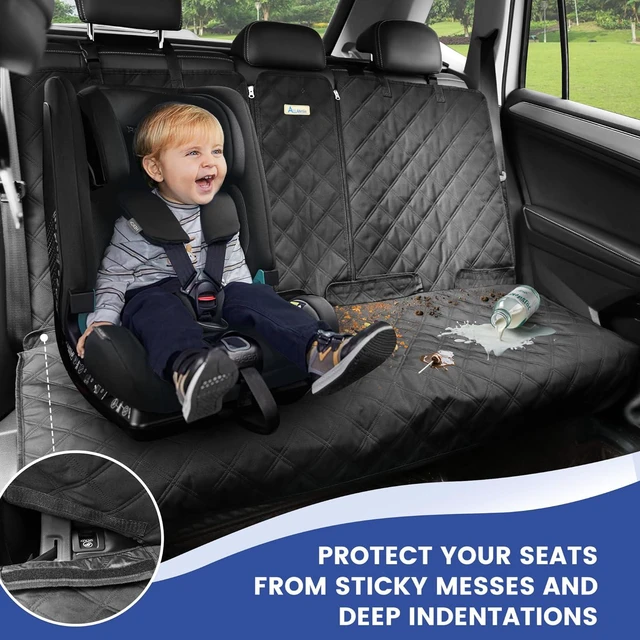 Alt view image 3 of 7 - Back Seat Cover for Large SUVs Rear Split Bench - Heavy-Duty 900D Waterproof Non-Slip Car Seat Protector for Messy Kids & Drooling Dogs, Easy Clean(Black)