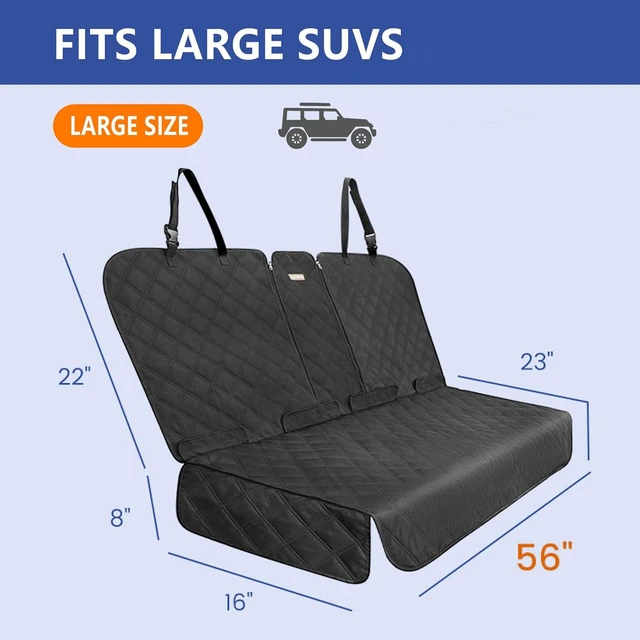 Alt view image 6 of 7 - Back Seat Cover for Large SUVs Rear Split Bench - Heavy-Duty 900D Waterproof Non-Slip Car Seat Protector for Messy Kids & Drooling Dogs, Easy Clean(Black)