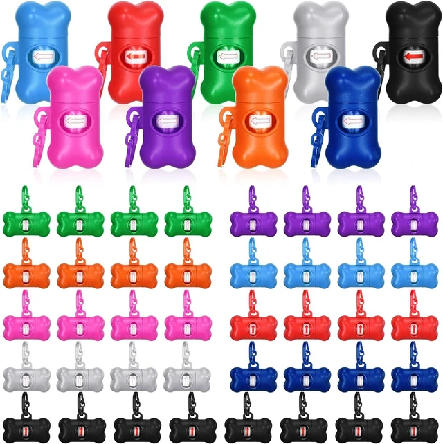 Main image of 80 Pcs Dog Poop Bag Dispenser with Dog Waste Bags, Bone Shape