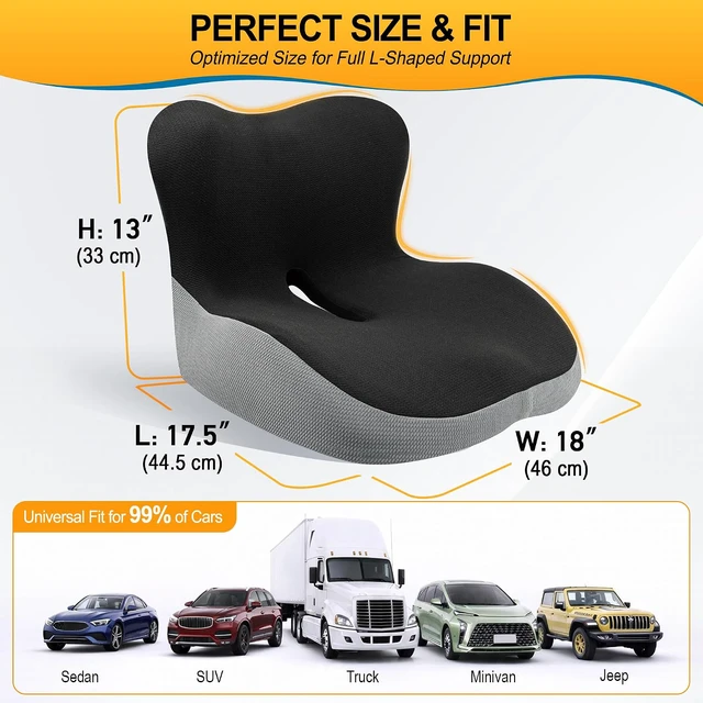 Alt view image 6 of 7 - Car Seat Cushion with Lumbar Support Pillow, Car Back Support