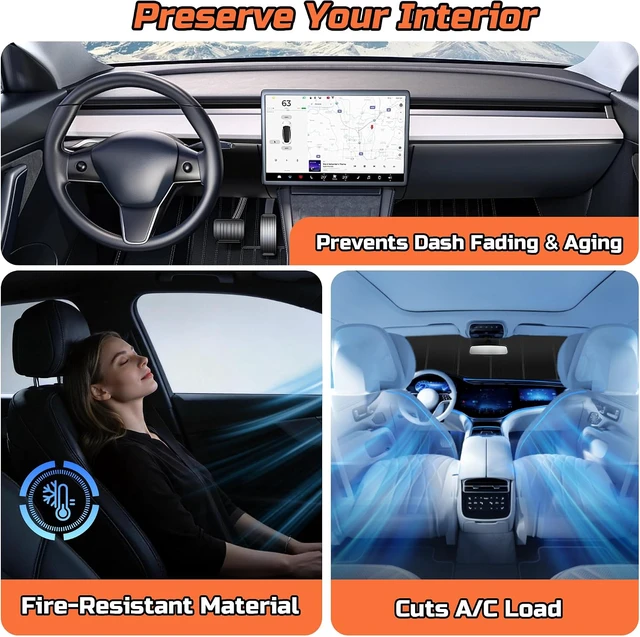 Alt view image 6 of 7 - 2020-2024 Explorer Windshield Sun Shade Compatible for 2020-2024 Ford Explorer Silver Reflective Foldable Front Sun Visor Sunshade Protector with Storage Bag Keep Interior Cool