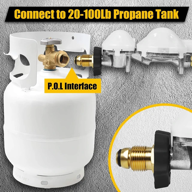 Alt view image 5 of 7 - 12 FT F273684 Propane Hose Compatible for mr heater F273684 buddy heaters Propane Hose f273684 with Regulator for RV, Gill, Gas Stove, Gas Generator, 3/8in Female x 3/8in Male Street Elbow