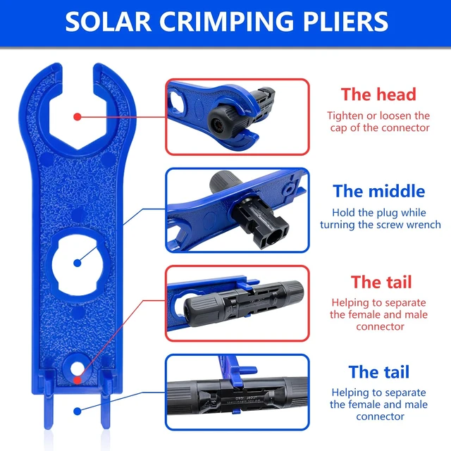 Alt view image 4 of 7 - Solar Panel Connector, 60PCS Solar Crimper Tool Kit for Connecting