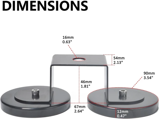 Alt view image 2 of 6 - Heavy Duty Dual Magnetic Antenna Mount Base, NMO to UHF SO239 Female Adapter, Dual 90mm Magnets, No-Drill Roof Installation for Vehicle Mobile Radio Antennas