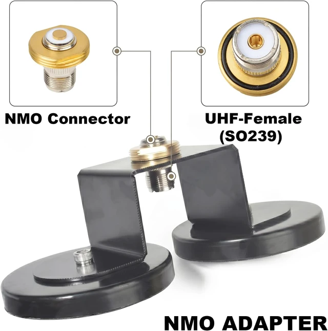 Alt view image 4 of 6 - Heavy Duty Dual Magnetic Antenna Mount Base, NMO to UHF SO239 Female Adapter, Dual 90mm Magnets, No-Drill Roof Installation for Vehicle Mobile Radio Antennas