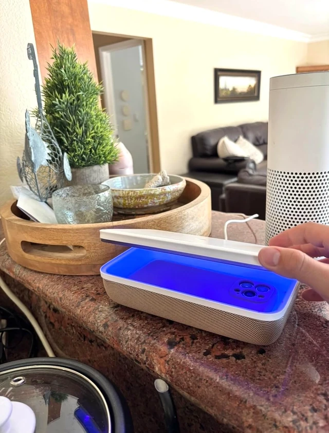 Alt view image 7 of 7 - UV Phone Sanitizer Box Modern UV Sanitizer for Smartphones and More