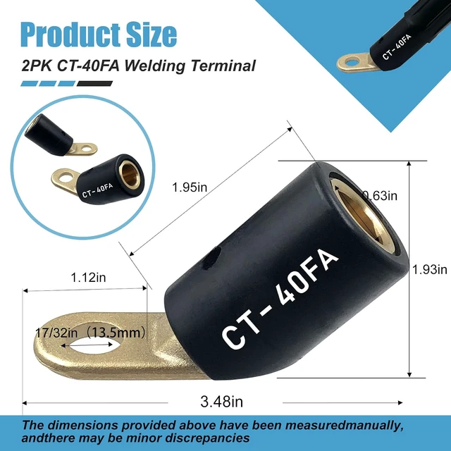 Alt view image 2 of 7 - 4PC CT-40FA Welding Terminal Connector, Welding Lug Connectors Adapter