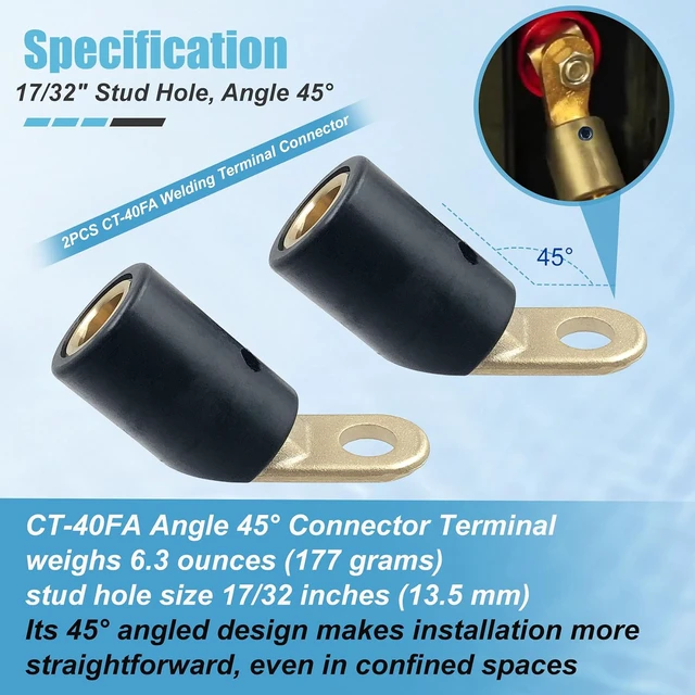 Alt view image 3 of 7 - 4PC CT-40FA Welding Terminal Connector, Welding Lug Connectors Adapter