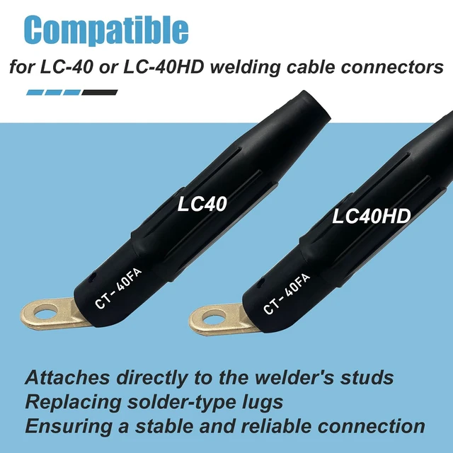 Alt view image 4 of 7 - 4PC CT-40FA Welding Terminal Connector, Welding Lug Connectors Adapter
