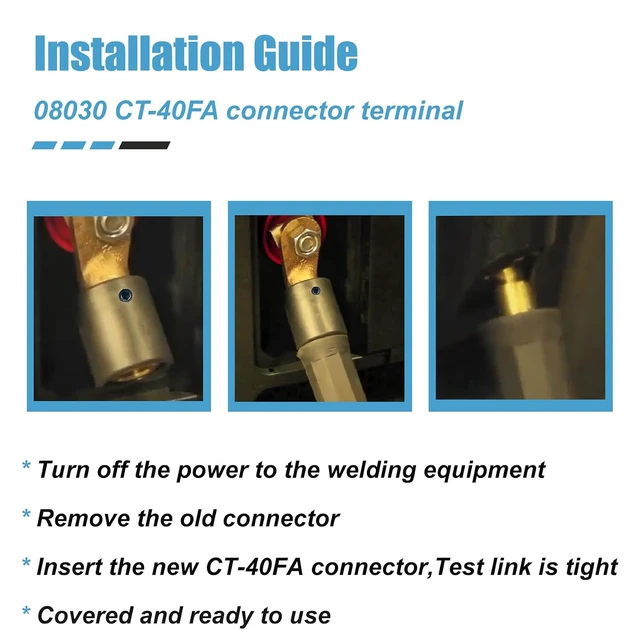 Alt view image 6 of 7 - 4PC CT-40FA Welding Terminal Connector, Welding Lug Connectors Adapter