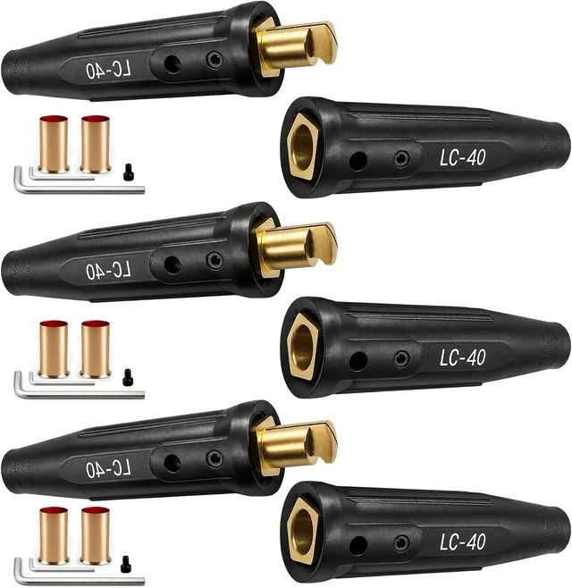 Main image of 3 Pack LC-40 Welding Leads Quick Connector, Welding Cable Connectors