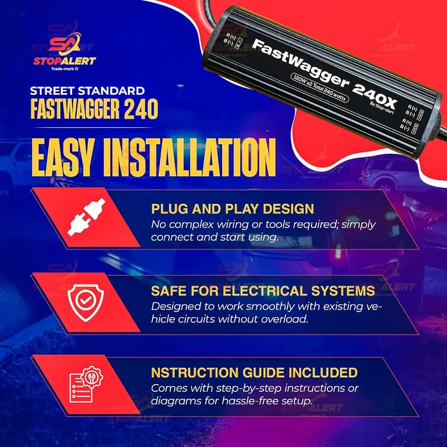 Alt view image 3 of 7 - FastWagger 240w Headlight Safety Alternating Wig Wag Flasher Strobe Module