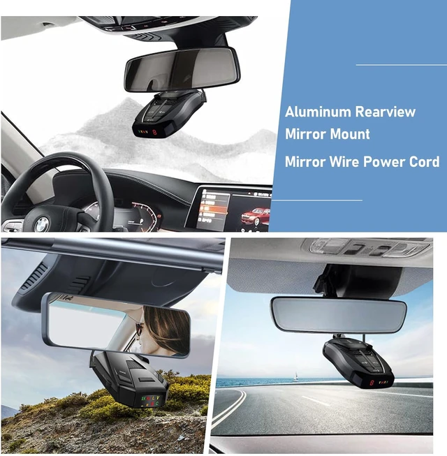 Alt view image 2 of 7 - Radar Detector Mount+Rearview Mirror Hard Wire Power Cord kit 16"