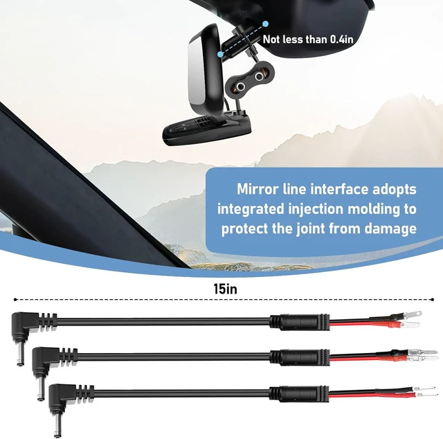 Alt view image 3 of 7 - Radar Detector Mount+Rearview Mirror Hard Wire Power Cord kit 16"